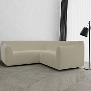 Italian Bed Linen DAHLIA Elastic Stretch Corner Sofa Cover, Taupe Italian Bed Linen DAHLIA Elastic Stretch Corner Sofa Cover, Taupe