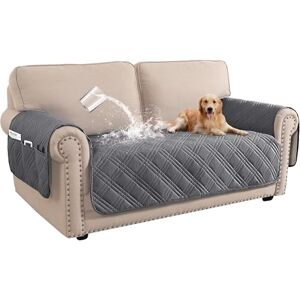 BellaHills 100% Waterproof 2 Seater Sofa Slipcovers Washable Couch Cover with Side Pocket Pet Couch Protector (Grey) BellaHills 100% Waterproof 2 Seater Sofa Slipcovers Washable Couch Cover with Side Pocket Pet Couch Protector (Grey)