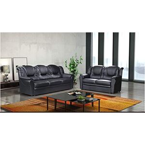 Sofas and More 3 2 Seater Sofa Set Living Room Suite Faux Leather Black Foam Seats High Back Settee Large Couch Sofas and More 3 2 Seater Sofa Set Living Room Suite Faux Leather Black Foam Seats High Back Settee Large Couch