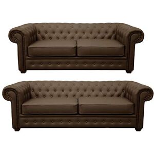 Sofas and More Chesterfield Style Venus Sofa 3 Seater 2 Seater Armchair Brown Faux Leather (3+2 Seater) Sofas and More Chesterfield Style Venus Sofa 3 Seater 2 Seater Armchair Brown Faux Leather (3+2 Seater)