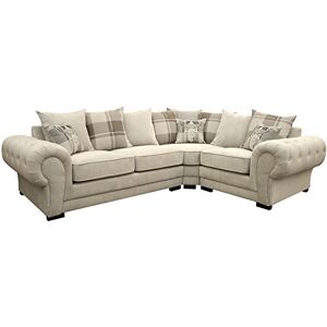 Sofas and More Corner Sofa Verona Fabric Left or Right Grey Brown Cream Designer Scatter Cushions Living Room Furniture (Right, Cream) Sofas and More Corner Sofa Verona Fabric Left or Right Grey Brown Cream Designer Scatter Cushions Living Room Furniture (Right, Cream)