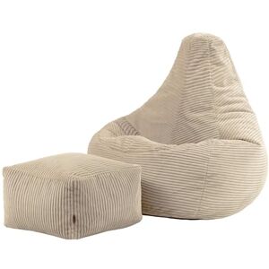 icon Dalton Cord Recliner Bean Bag with Footstool, Beige, Large Adult Bean Bag Chair with Filling Included, Comfy Chair, Living Room Furniture, Bedroom Furniture icon Dalton Cord Recliner Bean Bag with Footstool, Beige, Large Adult Bean Bag Chair with Filling Included, Comfy Chair, Living Room Furniture, Bedroom Furniture