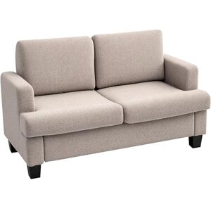 HOMCOM 2 Seater Sofa, Loveseat Sofa with Removable Back Cushions, Chenille Fabric Small Couch Settee with S-springs for Living Room, Bedroom, Home Office, Light Brown HOMCOM 2 Seater Sofa, Loveseat Sofa with Removable Back Cushions, Chenille Fabric Small Couch Settee with S-springs for Living Room, Bedroom, Home Office, Light Brown