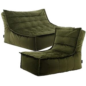 icon Kota Velvet Bean Bag Sofa and Dolce Chair, Olive Green, Floor 2 Seater Sofa, Large Adult Bean Bag with Filling Included, Living Room, Living Room Furniture icon Kota Velvet Bean Bag Sofa and Dolce Chair, Olive Green, Floor 2 Seater Sofa, Large Adult Bean Bag with Filling Included, Living Room, Living Room Furniture