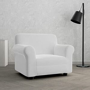 Italian Bed Linen DAHLIA Elastic Sofa Cover, Polyester, Light Grey, 1 Seater Italian Bed Linen DAHLIA Elastic Sofa Cover, Polyester, Light Grey, 1 Seater