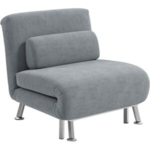 HOMCOM Velvet Chair Bed, 3-in-1 Convertible Sleeper Chair with Adjustable Backrest, Pillow, for Living Room, Bedroom, Grey HOMCOM Velvet Chair Bed, 3-in-1 Convertible Sleeper Chair with Adjustable Backrest, Pillow, for Living Room, Bedroom, Grey