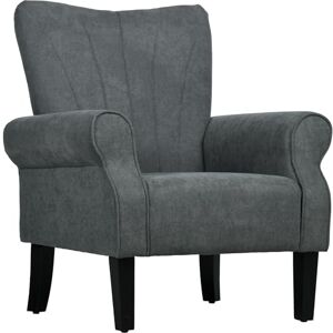 HOMCOM Armchair, Upholstered Modern Accent Chair with High Back, Rolled Arms and Wood Legs, Soft Thick Padded Living Room Chair, Grey HOMCOM Armchair, Upholstered Modern Accent Chair with High Back, Rolled Arms and Wood Legs, Soft Thick Padded Living Room Chair, Grey