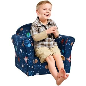 HOMCOM Children's Armchairs Toddler Chair Kids Mini Sofa Planet-themed w/Non-slip Feet, for Bedroom, Blue HOMCOM Children's Armchairs Toddler Chair Kids Mini Sofa Planet-themed w/Non-slip Feet, for Bedroom, Blue