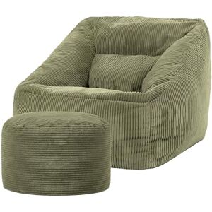 icon Natalia Cord Bean Bag Chair with Pouffe, Sage Green, Large Adult Bean Bag with Filling Included, Comfy Chair, Armchair, Living Room, Living Room Furniture, Bedroom Furniture icon Natalia Cord Bean Bag Chair with Pouffe, Sage Green, Large Adult Bean Bag with Filling Included, Comfy Chair, Armchair, Living Room, Living Room Furniture, Bedroom Furniture