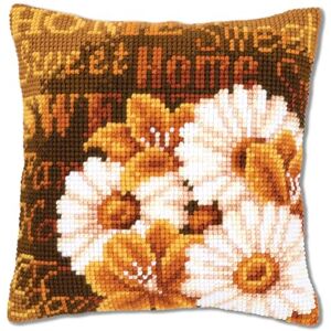 Vervaco Modern Daisies Cross Stitch Cushion Vervaco Modern Daisies Cross Stitch Cushion