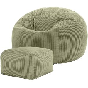 icon Kingston Cord Bean Bag with Footstool, Sage Green, Large Adult Bean Bag Chair with Filling Included, Comfy Chair, Pouffe Footstool, Living Room Furniture, Bedroom Furniture icon Kingston Cord Bean Bag with Footstool, Sage Green, Large Adult Bean Bag Chair with Filling Included, Comfy Chair, Pouffe Footstool, Living Room Furniture, Bedroom Furniture