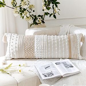 BlissBlush Cream Decorative Lumbar Throw Pillow Cover 14x36 Boho Long Cushion for Bed Neutral Beige White Accent Modern Farmhouse Pillowcase for Bedroom Living Room Couch Sofa Home Décor Cover ONLY BlissBlush Cream Decorative Lumbar Throw Pillow Cover 14x36 Boho Long Cushion for Bed Neutral Beige White Accent Modern Farmhouse Pillowcase for Bedroom Living Room Couch Sofa Home Décor Cover ONLY