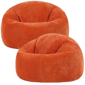 icon Kingston Cord Bean Bag, Orange, Set of 2, Large Adult Bean Bag Chair with Filling Included, Comfy Chair, Pouffe Footstool, Living Room Furniture, Bedroom Furniture icon Kingston Cord Bean Bag, Orange, Set of 2, Large Adult Bean Bag Chair with Filling Included, Comfy Chair, Pouffe Footstool, Living Room Furniture, Bedroom Furniture