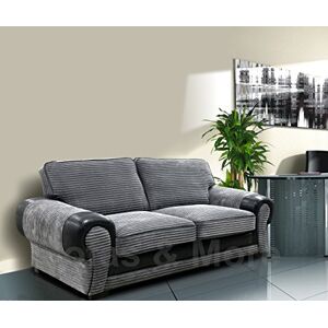 Sofas and More Big Corner Sofa Suite 3+2 Armchair Jumbo Cord Black And Grey (3 Seater) Sofas and More Big Corner Sofa Suite 3+2 Armchair Jumbo Cord Black And Grey (3 Seater)