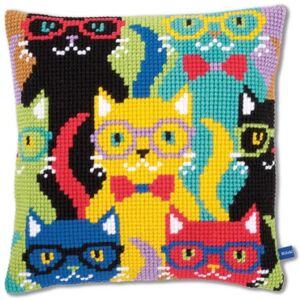 Vervaco Cross Stitch Kit: Cushion: Funny Cats, NA, 40 x 40cm Vervaco Cross Stitch Kit: Cushion: Funny Cats, NA, 40 x 40cm