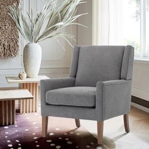COLAMY Modern Wingback Living Room Chair, Upholstered Fabric Accent Armchair, Single Sofa Chair with Lounge Seat and Wood Legs for Bedroom/Office/Reading Spaces, Grey COLAMY Modern Wingback Living Room Chair, Upholstered Fabric Accent Armchair, Single Sofa Chair with Lounge Seat and Wood Legs for Bedroom/Office/Reading Spaces, Grey