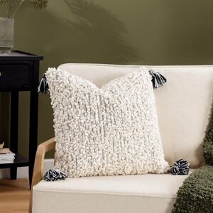 Hoem furn. Cambre Boucle Tasselled Cushion Cover, Monochrome Hoem furn. Cambre Boucle Tasselled Cushion Cover, Monochrome