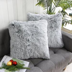Uhomy 2 Packs Home Decorative Luxury Series Super Soft Faux Fur Throw Pillow Cover Cushion Case for Sofa or Bed Gray Ombre Fluffy Double Side, 18x18 Inch 45x45 Cm Uhomy 2 Packs Home Decorative Luxury Series Super Soft Faux Fur Throw Pillow Cover Cushion Case for Sofa or Bed Gray Ombre Fluffy Double Side, 18x18 Inch 45x45 Cm