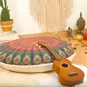 Mandala Life ART Yoga Decor Floor Cushion Cover Round Medition Pillow Case Hand Printed Organic Cotton Pouf Mandala Life ART Yoga Decor Floor Cushion Cover Round Medition Pillow Case Hand Printed Organic Cotton Pouf