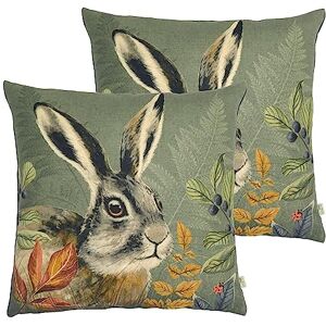 Evans Lichfield Forest Hare Polyester Filled Cushion Twin Pack Evans Lichfield Forest Hare Polyester Filled Cushion Twin Pack