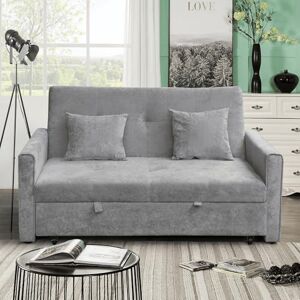 Home Source Charleston Convertible Sofabed, 2 Seater Pull Out Sofa Bed, Linen Fabric, Compact Living Room/Guest Bed – Grey Velvet Home Source Charleston Convertible Sofabed, 2 Seater Pull Out Sofa Bed, Linen Fabric, Compact Living Room/Guest Bed – Grey Velvet