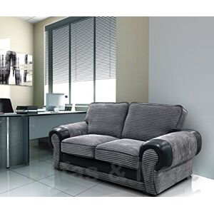 Sofas and More Big Corner Sofa Suite 3+2 Armchair Jumbo Cord Black And Grey (2 Seater) Sofas and More Big Corner Sofa Suite 3+2 Armchair Jumbo Cord Black And Grey (2 Seater)