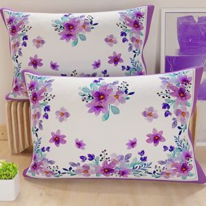 PETTI Artigiani Italiani Pair of Pillow Cases 70 x 40 cm in Microfibre, Cushions for Bedroom Furniture, Sofa, Living Room, Set of 2 Cushion Covers, Purple Floral Pillowcase, 100% Made in Italy PETTI Artigiani Italiani Pair of Pillow Cases 70 x 40 cm in Microfibre, Cushions for Bedroom Furniture, Sofa, Living Room, Set of 2 Cushion Covers, Purple Floral Pillowcase, 100% Made in Italy