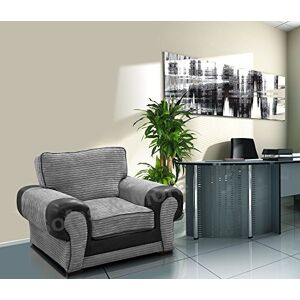 Sofas and More Big Corner Sofa Suite 3+2 Armchair Jumbo Cord Black And Grey (Armchair) Sofas and More Big Corner Sofa Suite 3+2 Armchair Jumbo Cord Black And Grey (Armchair)
