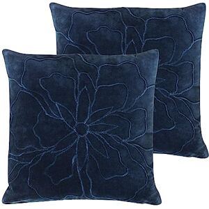 furn. Angeles Floral Velvet Feather Filled Cushion Twin Pack, Navy, 45 x 45cm furn. Angeles Floral Velvet Feather Filled Cushion Twin Pack, Navy, 45 x 45cm