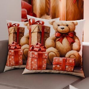 PETTI Artigiani Italiani PETTI Italian Artisans Pair of 65x65 cm Microfiber Cushion Covers, Christmas Pillow Cases, Christmas Decor Cushions for Bedroom, Sofa, Living Room, Set of 2 Cushion Covers, Teddy Bear Pillow Case 02 PETTI Artigiani Italiani PETTI Italian Artisans Pair of 65x65 cm Microfiber Cushion Covers, Christmas Pillow Cases, Christmas Decor Cushions for Bedroom, Sofa, Living Room, Set of 2 Cushion Covers, Teddy Bear Pillow Case 02