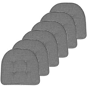 Sweet Home Collection Chair Cushion Memory Foam Pads Tufted Slip Non Skid Rubber Back U-Shaped 17" x 16" Seat Cover, 6 Pack, Houndsooth Black Sweet Home Collection Chair Cushion Memory Foam Pads Tufted Slip Non Skid Rubber Back U-Shaped 17" x 16" Seat Cover, 6 Pack, Houndsooth Black