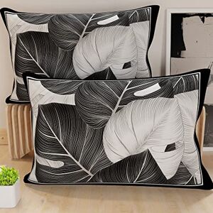 PETTI Artigiani Italiani Pair of Pillow Cases 30 x 50 cm in Microfibre, Cushions for Bedroom Furniture, Sofa, Living Room, Set of 2 Cushion Covers, Tropical Black A Pillowcase, 100% Made in Italy PETTI Artigiani Italiani Pair of Pillow Cases 30 x 50 cm in Microfibre, Cushions for Bedroom Furniture, Sofa, Living Room, Set of 2 Cushion Covers, Tropical Black A Pillowcase, 100% Made in Italy