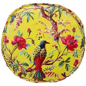 Paoletti Riva Paradise Round Cushion Cover Acacia Yellow Colourful Bird Print Velvet Fabric Blanket Stitched Edges 100% Cotton 50 x 50 x 12cm (20" x 20" x 5" inches), 50 x 50cm (20" x 20") Paoletti Riva Paradise Round Cushion Cover Acacia Yellow Colourful Bird Print Velvet Fabric Blanket Stitched Edges 100% Cotton 50 x 50 x 12cm (20" x 20" x 5" inches), 50 x 50cm (20" x 20")
