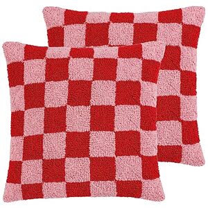 furn. Heya Home Check Knitted Polyester Filled Cushion Twin Pack furn. Heya Home Check Knitted Polyester Filled Cushion Twin Pack