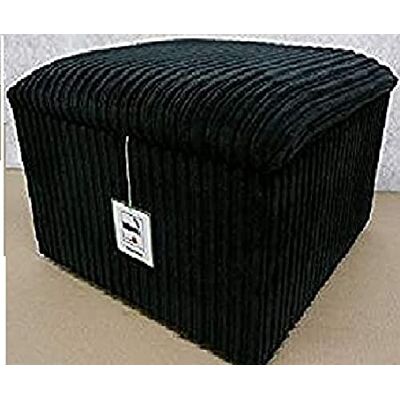mm08enn Ottoman Storage Box/pouffe/footstool in Jumbo Cord Fabric Beige/Black/Brown/Grey/Cream in 4 Sizes (Large Size L 25" x W 25" x H 14", Black Jumbo Cord) mm08enn Ottoman Storage Box/pouffe/footstool in Jumbo Cord Fabric Beige/Black/Brown/Grey/Cream in 4 Sizes (Large Size L 25" x W 25" x H 14", Black Jumbo Cord)