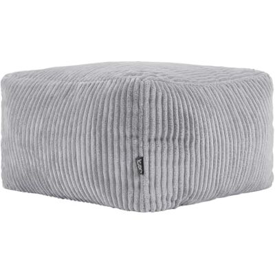 icon Amara Small Cord Bean Bag Footstool with Filling Included, Grey Made in the UK, Pouffe Footstool, Soft Corduroy Fabric, Footrest For Lounge and Bedroom icon Amara Small Cord Bean Bag Footstool with Filling Included, Grey Made in the UK, Pouffe Footstool, Soft Corduroy Fabric, Footrest For Lounge and Bedroom