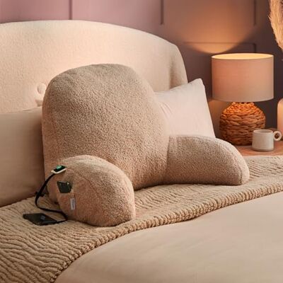Silentnight Cosy Cuddles USB Heated Cuddle Pillow Soft Warmth Teddy Boucle Huggable Support for Back & Arms 3 Heat Settings Sit Up Reading Cushion Relax Read Game Work in Bed or Sofa, Natural Silentnight Cosy Cuddles USB Heated Cuddle Pillow Soft Warmth Teddy Boucle Huggable Support for Back & Arms 3 Heat Settings Sit Up Reading Cushion Relax Read Game Work in Bed or Sofa, Natural