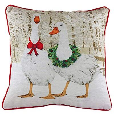 Evans Lichfield Goosie Festive Printed Piped Cushion Cover - Multicolour - One Size Evans Lichfield Goosie Festive Printed Piped Cushion Cover - Multicolour - One Size