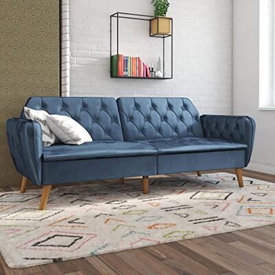 Novogratz Tallulah Memory Foam Sofabed Blue Velvet Novogratz Tallulah Memory Foam Sofabed Blue Velvet