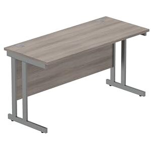 Office Hippo Heavy Duty Rectangular Cantilever PC Desk, Table, Home, Integrated Cable Ports, 5 Yr Wty, Graphite Frame, Alaskan Grey Oak Office Hippo Heavy Duty Rectangular Cantilever PC Desk, Table, Home, Integrated Cable Ports, 5 Yr Wty, Graphite Frame, Alaskan Grey Oak