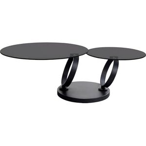KARE Design Coffee Table Beverly Smoke, Black, Glass, Steel, Rotatable 360 Degrees, Gift Idea, Sofa Side Table, Round Bedside Table, Home Decor for Living Room, Office, 42x132x80 cm KARE Design Coffee Table Beverly Smoke, Black, Glass, Steel, Rotatable 360 Degrees, Gift Idea, Sofa Side Table, Round Bedside Table, Home Decor for Living Room, Office, 42x132x80 cm