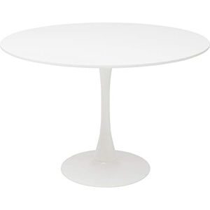 KARE Design Table Schickeria, White, Wood, Steel base, Diameter 110 cm, Seats for 4 people, Round Dining Table, Modern Furniture, Kitchen, Dining Room, Living Room KARE Design Table Schickeria, White, Wood, Steel base, Diameter 110 cm, Seats for 4 people, Round Dining Table, Modern Furniture, Kitchen, Dining Room, Living Room