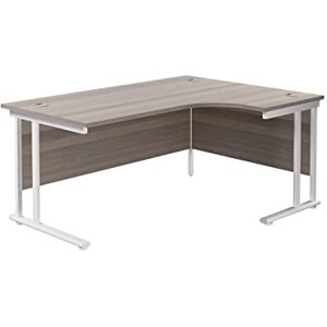 Office Hippo L Shaped Office Desk 160 x 120cm. Large Corner Computer Desk For Home Office With Integrated Cable Ports, Ideal For Work, Study, Gaming And Hobby Workstation (Grey Oak/White) Office Hippo L Shaped Office Desk 160 x 120cm. Large Corner Computer Desk For Home Office With Integrated Cable Ports, Ideal For Work, Study, Gaming And Hobby Workstation (Grey Oak/White)