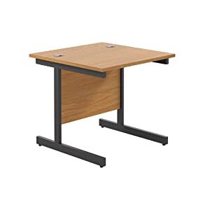 Office Hippo Heavy Duty Rectangular Cantilever Desk, Home Office Table With Integrated Cable Ports, PC Desk for Home, 5 Yr Wty Black Frame/Oak Top, 80cm x 80cm Office Hippo Heavy Duty Rectangular Cantilever Desk, Home Office Table With Integrated Cable Ports, PC Desk for Home, 5 Yr Wty Black Frame/Oak Top, 80cm x 80cm