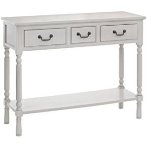 Premier Housewares Heritage 3-Drawer Console Table, Wood, White Premier Housewares Heritage 3-Drawer Console Table, Wood, White