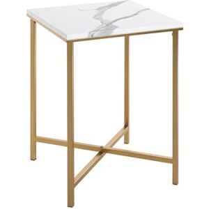 HAKU Möbel end table gold, marble look, MDF, metal Size: W 39 cm x H 55 cm x D 39 cm, Style: Art Deco HAKU Möbel end table gold, marble look, MDF, metal Size: W 39 cm x H 55 cm x D 39 cm, Style: Art Deco