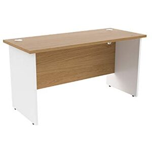 Office Hippo Heavy Duty Rectangular Office Desk with Panel Ends, 120 x 60 x 73 cm, White Legs, Oak Top Office Hippo Heavy Duty Rectangular Office Desk with Panel Ends, 120 x 60 x 73 cm, White Legs, Oak Top