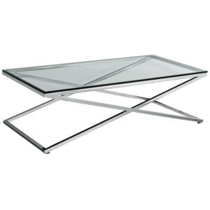 Premier Housewares Coffee Table with Stainless Steel Frame and Clear Tempered Glass, 40 x 130 x 65 cm Premier Housewares Coffee Table with Stainless Steel Frame and Clear Tempered Glass, 40 x 130 x 65 cm