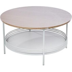 Casablanca modernes Design Casablanca Living Side Table, Metal, Round, Natural/White, Height 40 cm x Diameter 75 cm, Storage Table for Living Room Casablanca modernes Design Casablanca Living Side Table, Metal, Round, Natural/White, Height 40 cm x Diameter 75 cm, Storage Table for Living Room