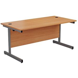 Office Hippo Heavy Duty Rectangular Cantilever Desk, Home Office Table + Integrated Cable Ports, PC Desk ForOffice or Home, 5 Yr Wty Silver Frame/Beech Top, 120cm x 60cm Office Hippo Heavy Duty Rectangular Cantilever Desk, Home Office Table + Integrated Cable Ports, PC Desk ForOffice or Home, 5 Yr Wty Silver Frame/Beech Top, 120cm x 60cm